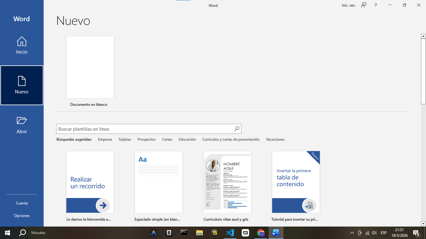 Interfaz de Word